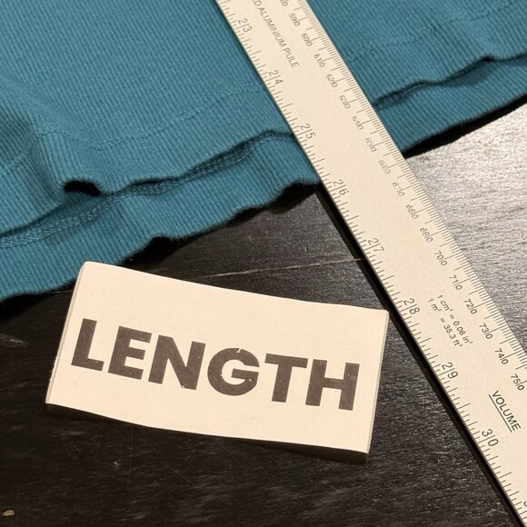 Y2K Babydoll Ribbed Lace Trim Teal Blue Contrast Bisou Bisou Womens Sz large Top - Picture 9 of 9